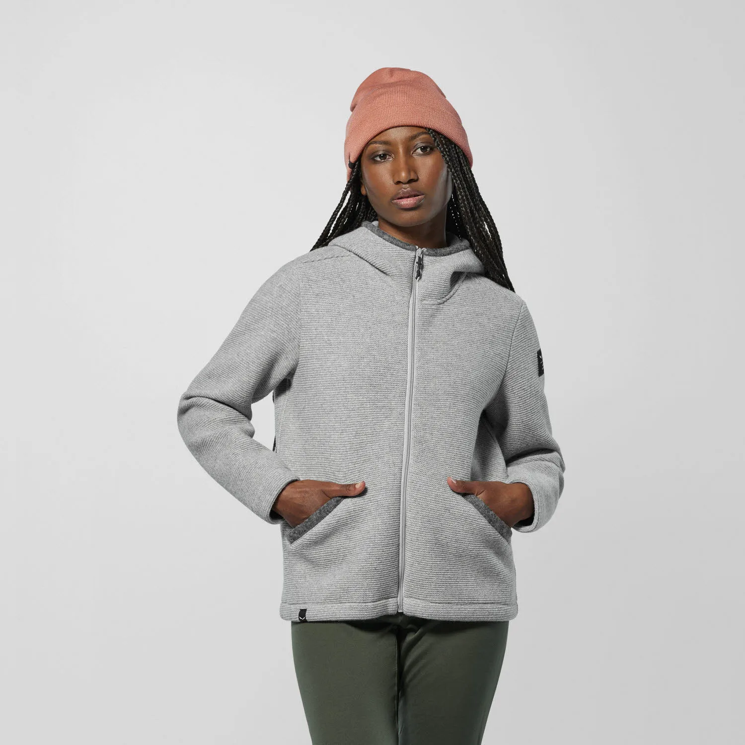 Salewa Fanes Sarner Jacke Damen Strickjacke Fleecejacke grau