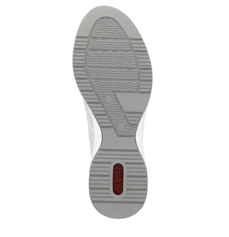 Rieker Damen Halbschuhe Sneaker Modeschuhe hellgrau silber