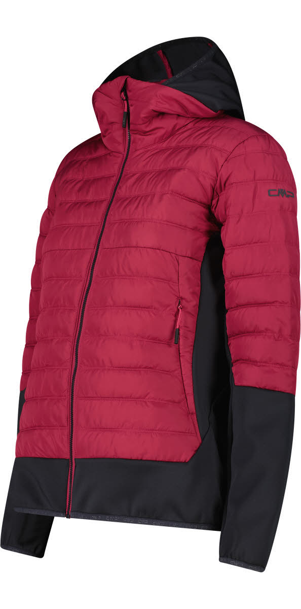CAMPAGNOLO WOMAN JACKET HYBRID FIX HOOD Daunenjacke Damen Hybridjacke Unlimitech rot/amaranto