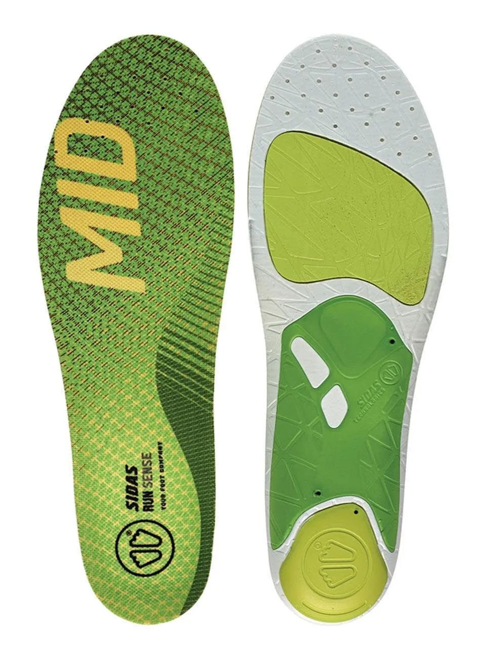 Sidas 3FEET RUN SENSE MID Unisex Einlagesohlen grün