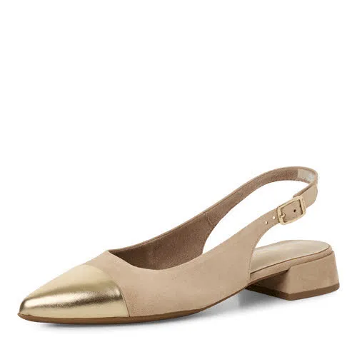 Tamaris Damen Pumps Slingpumps beige gold