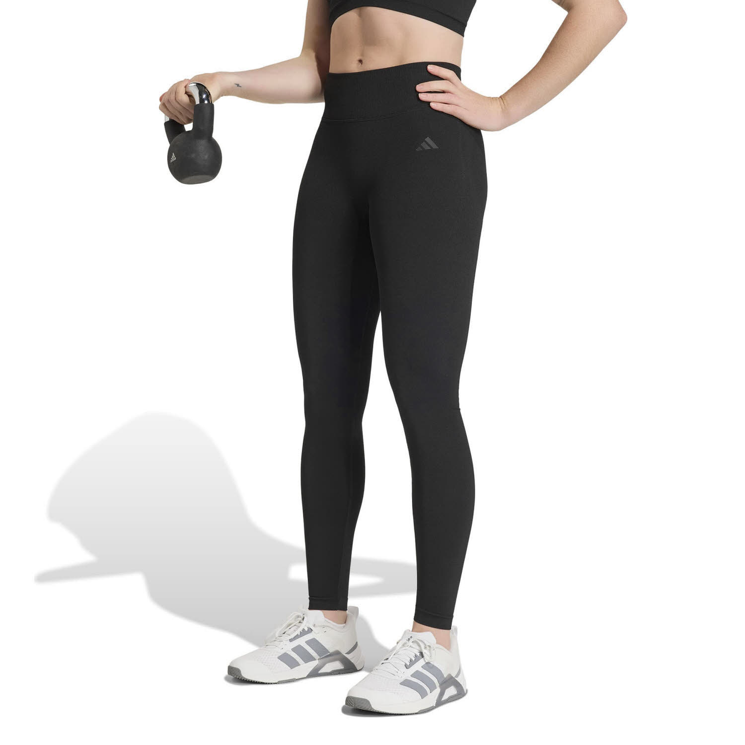 adidas Workout Essentials Knit Scrunch Damen Leggings Sporthose schwarz