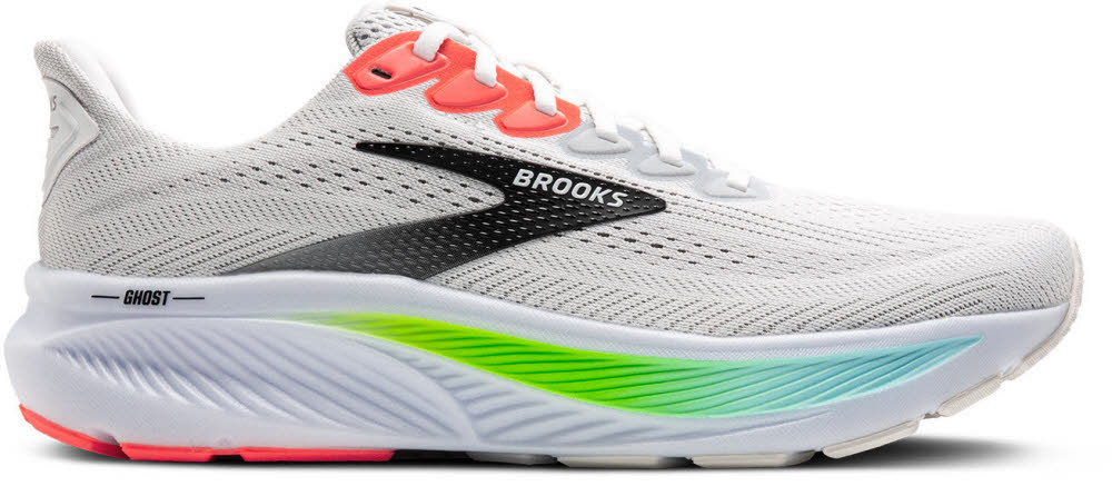 Brooks Ghost 17 Herren Laufschuhe Joggingschuhe white/pink clay/gecko