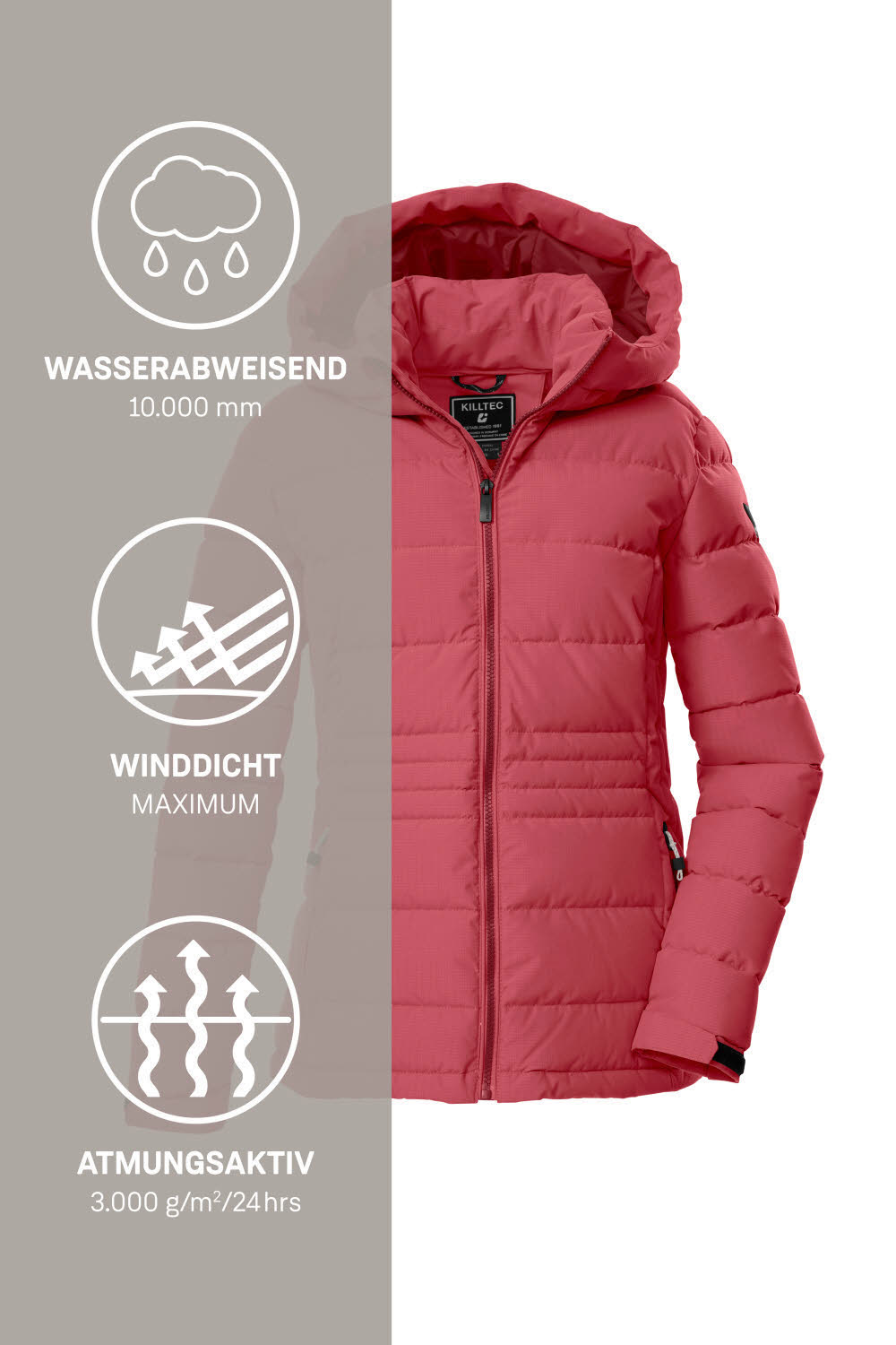 KILLTEC KOW 10 WMN QLTD JCKT Damen Freizeitjacke Damen Steppjacke holly berry