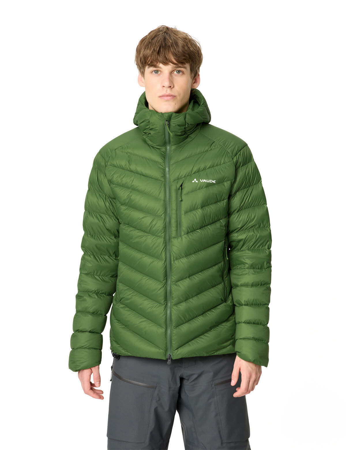 Vaude Monviso Herren Daunenjacke Kapuzenjacke Winterjacke thyme
