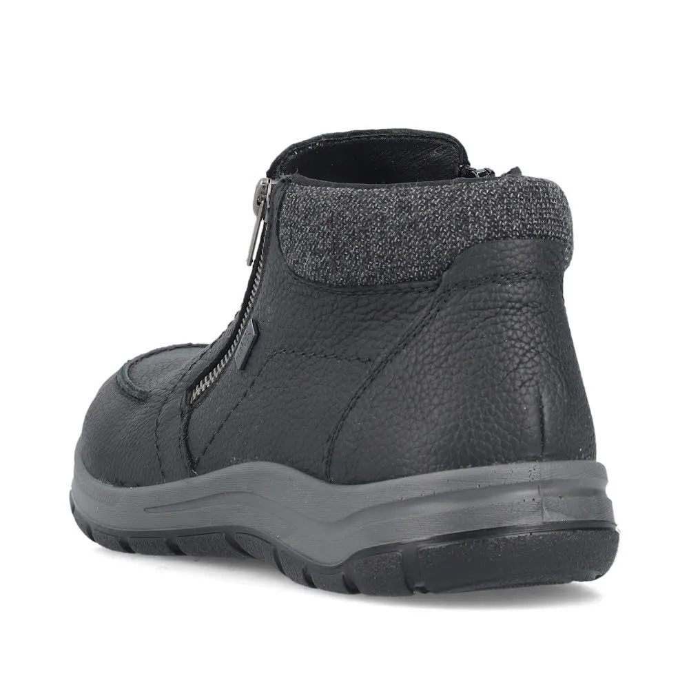 Rieker Kurzstiefel Herren Freizeitstiefel Slipper gefüttert schwarz