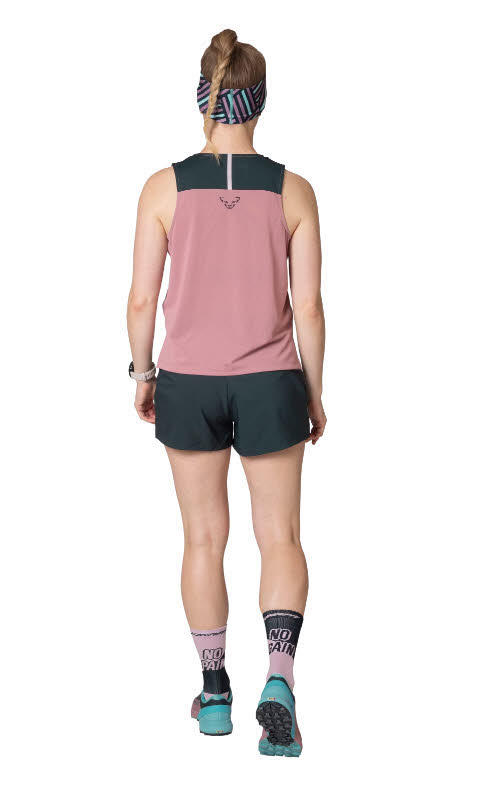 Dynafit Sky Crop Top Running Laufshirt Damen rosa grau