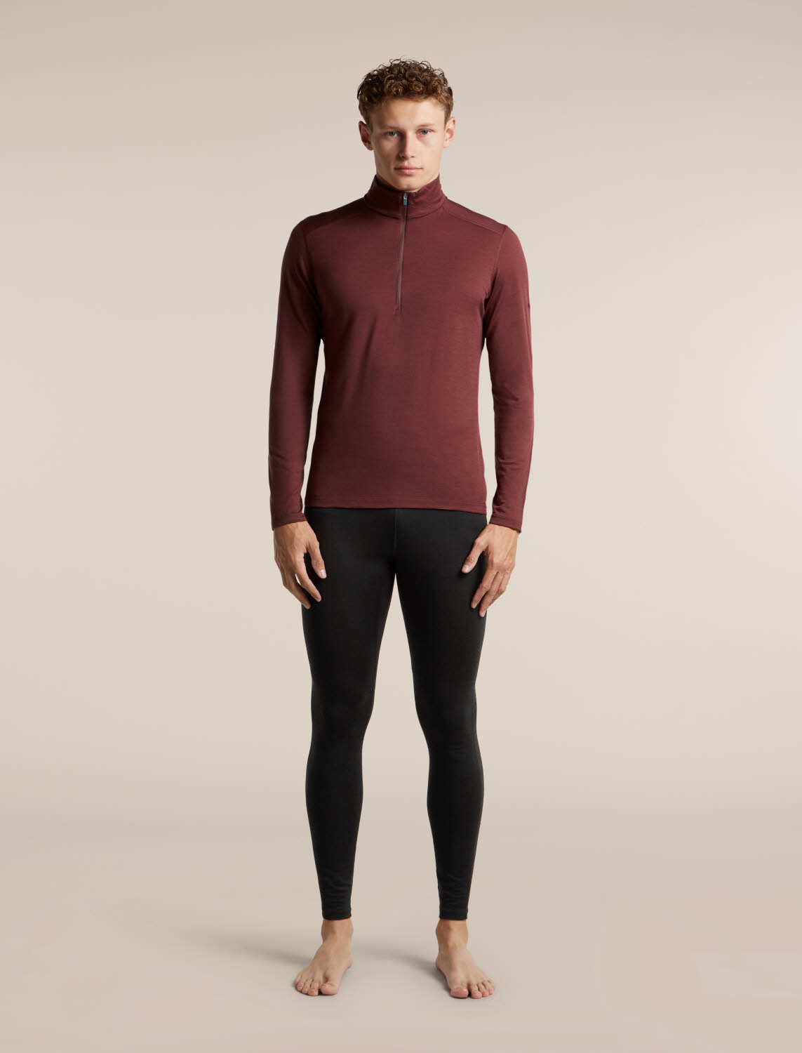 ICEBREAKER HE 200 Oasis LS Half Zip Herren SKirolli rot/port
