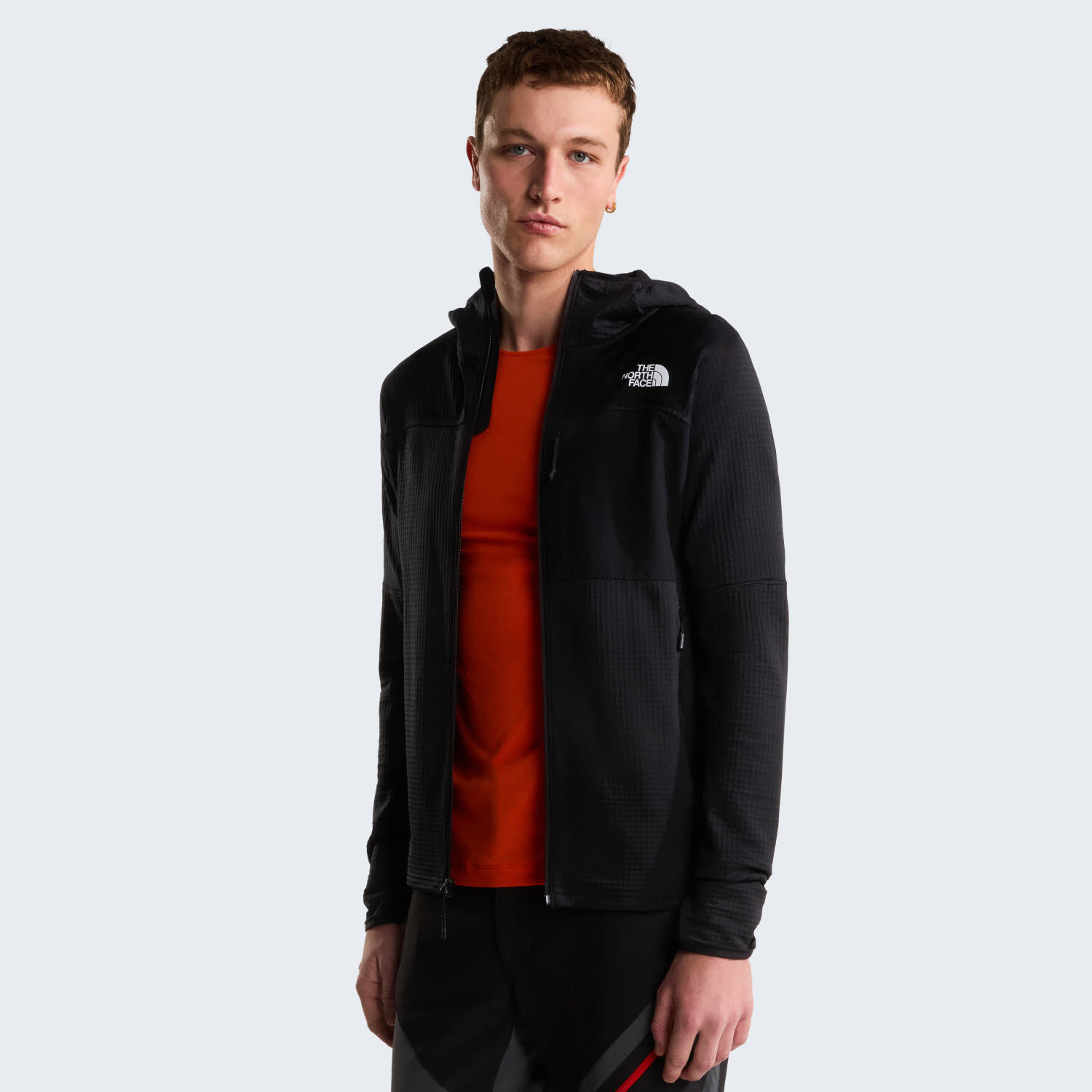 The North Face POLARTEC POWERGRID STORMGAP Herren Kapuzenjacke Fleecejacke schwarz