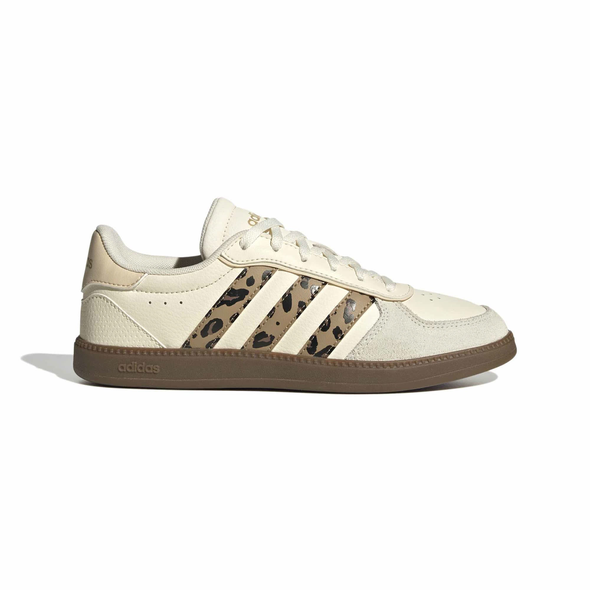 adidas BREAKNET SLEEK J Mädchen Kinder Sneaker Freizeitschuhe beige/leoprint