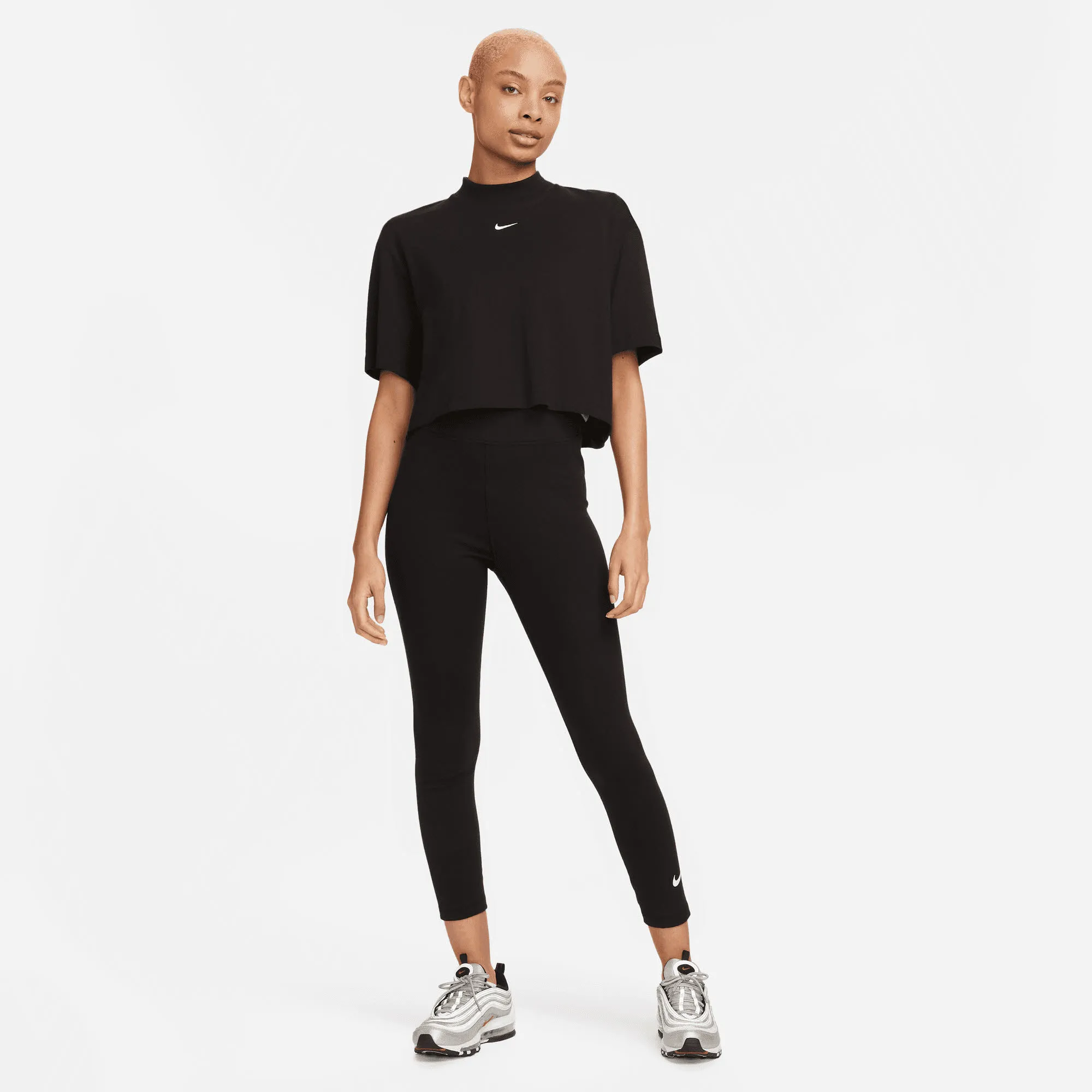 Nike Sportswear Classics High-Waisted 7/8 Tights Leggings Damen schwarz