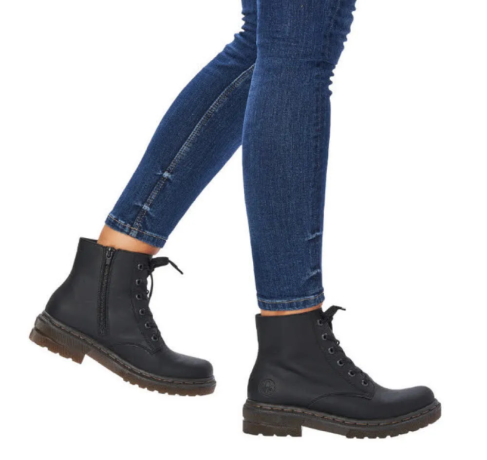 Rieker HWK Damen Stiefel Stiefeletten Modestiefel schwarz