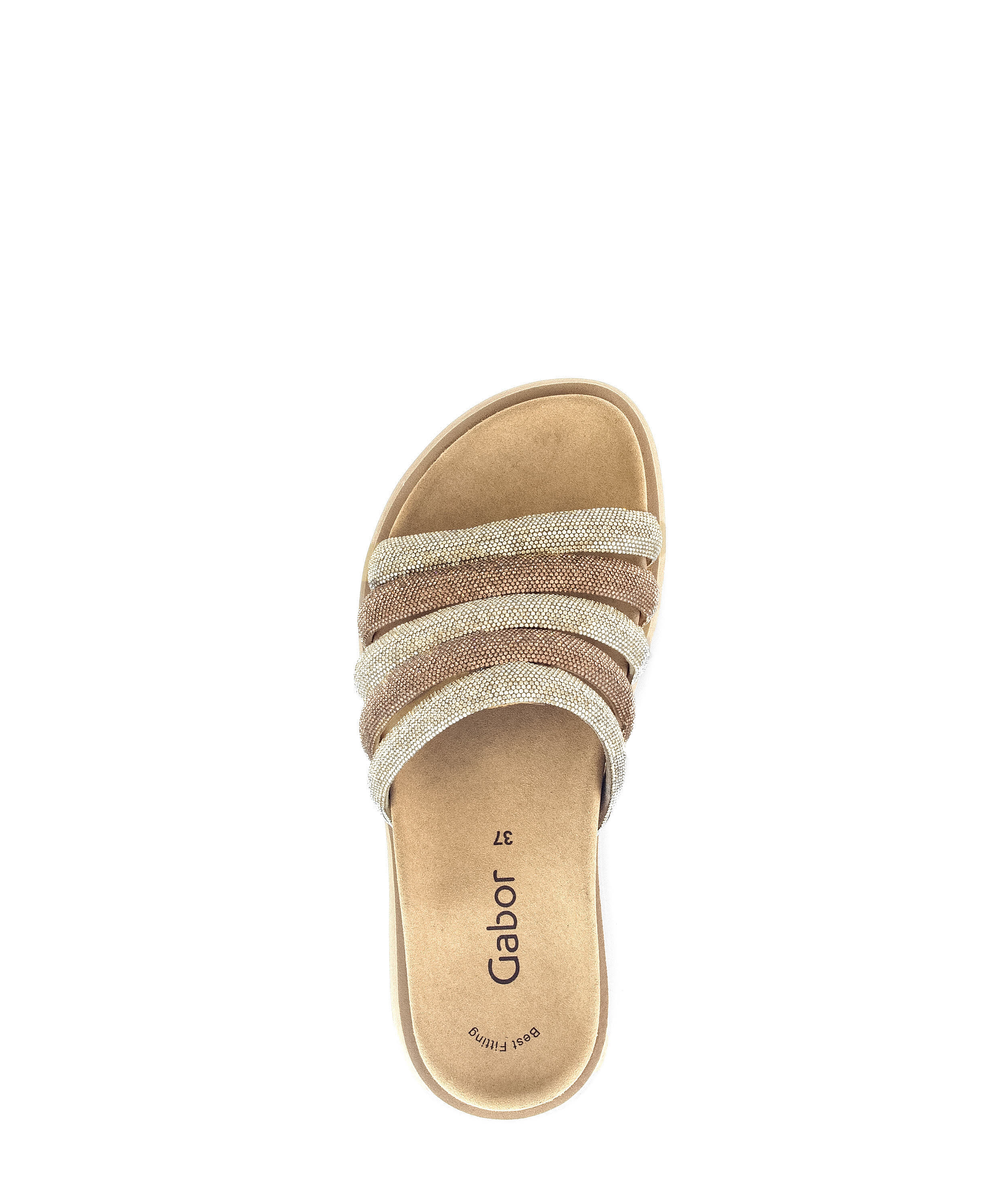 Gabor Damen Strass HT Pantolette gold combi beige