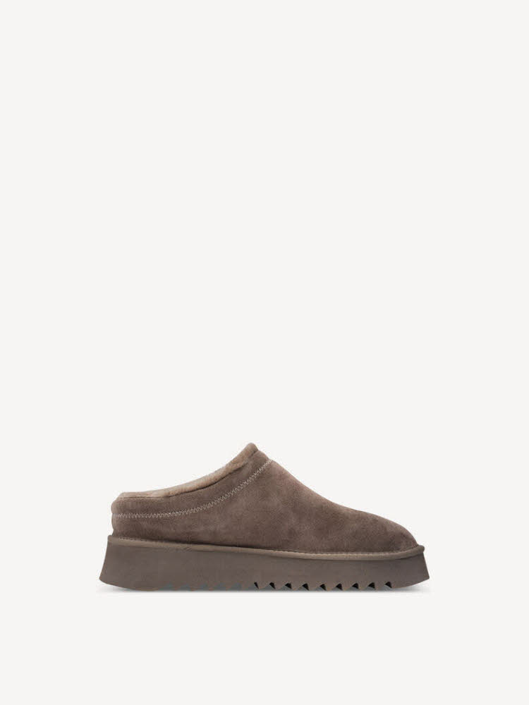Tamaris Women Sabot Damen Hausschuhe Pantoffel taupe