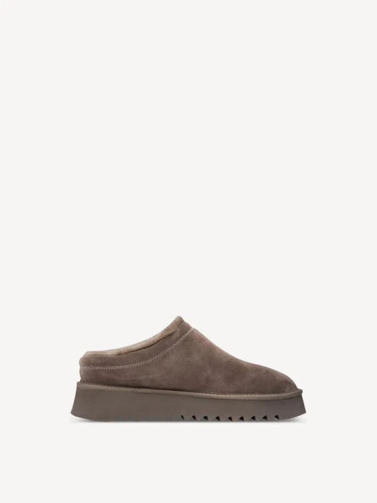 Tamaris Women Sabot Damen Hausschuhe Pantoffel taupe