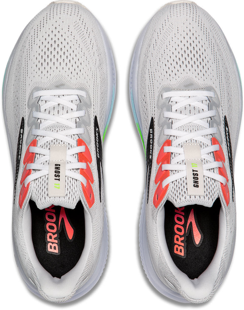 Brooks Ghost 17 Herren Laufschuhe Joggingschuhe white/pink clay/gecko