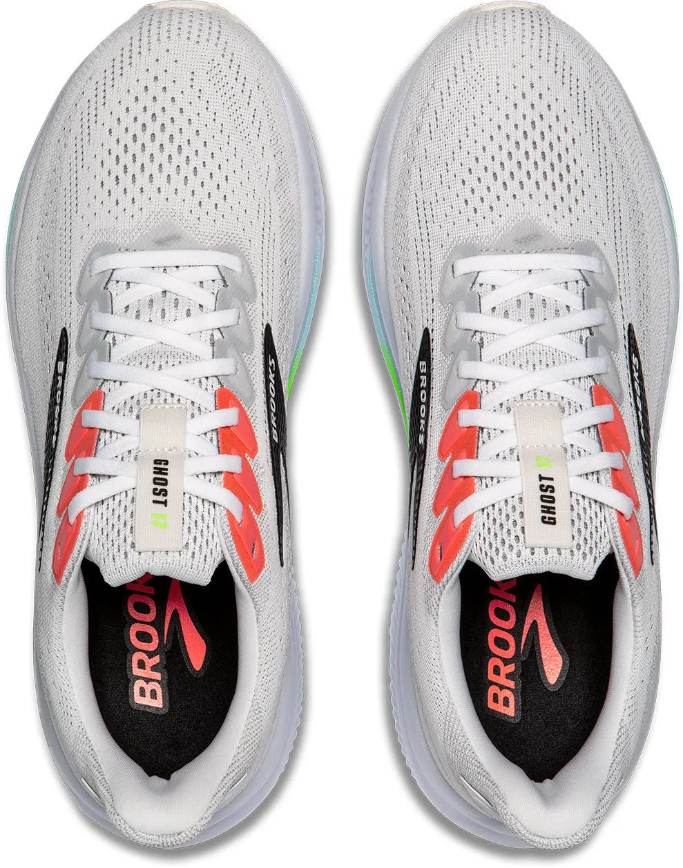 Brooks Ghost 17 Herren Laufschuhe Joggingschuhe white/pink clay/gecko