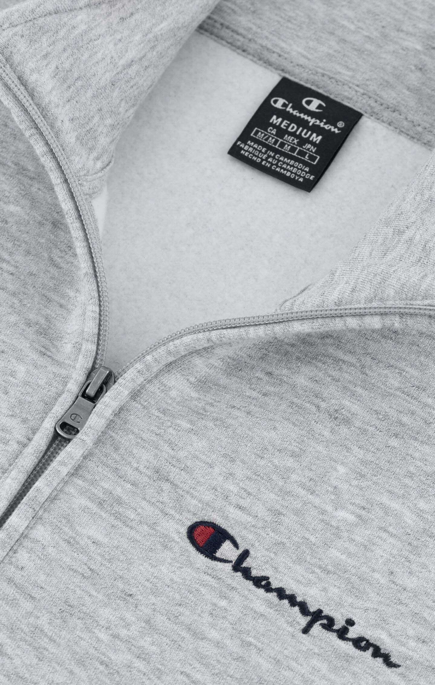 Champion Fleece-Sweatshirt Herren Half-Zip Fleece-Pullover grau