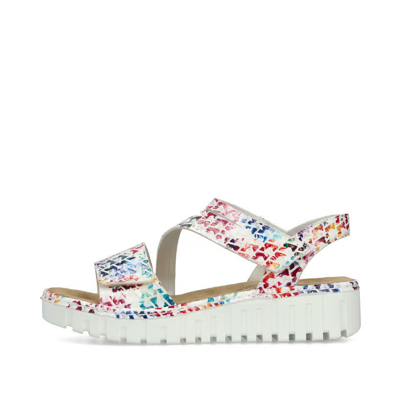 Rieker Damen Keilsandaletten weiß multicolor