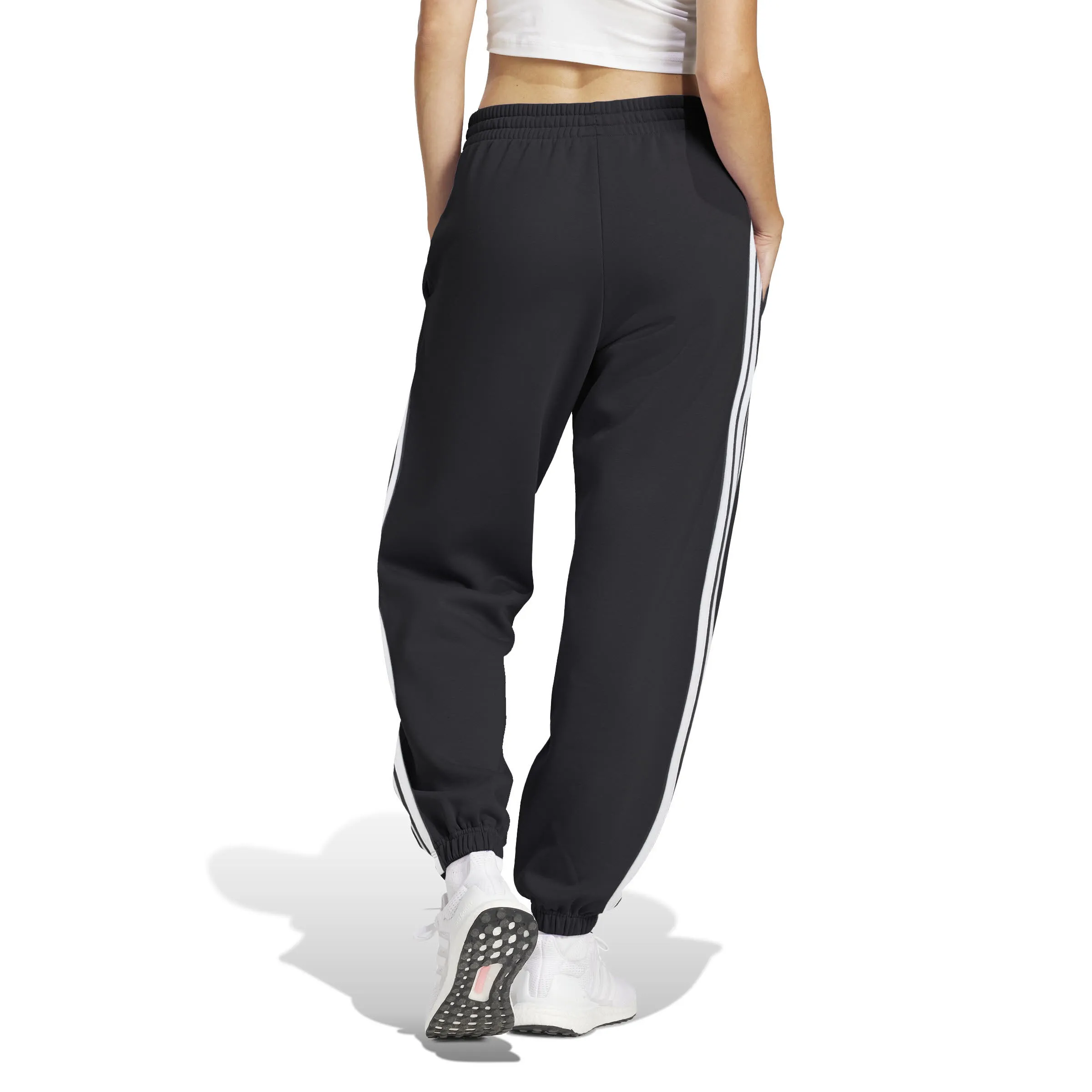 adidas Essentials 3-Streifen Terry Cuffed Hose Sweathose Damen schwarz