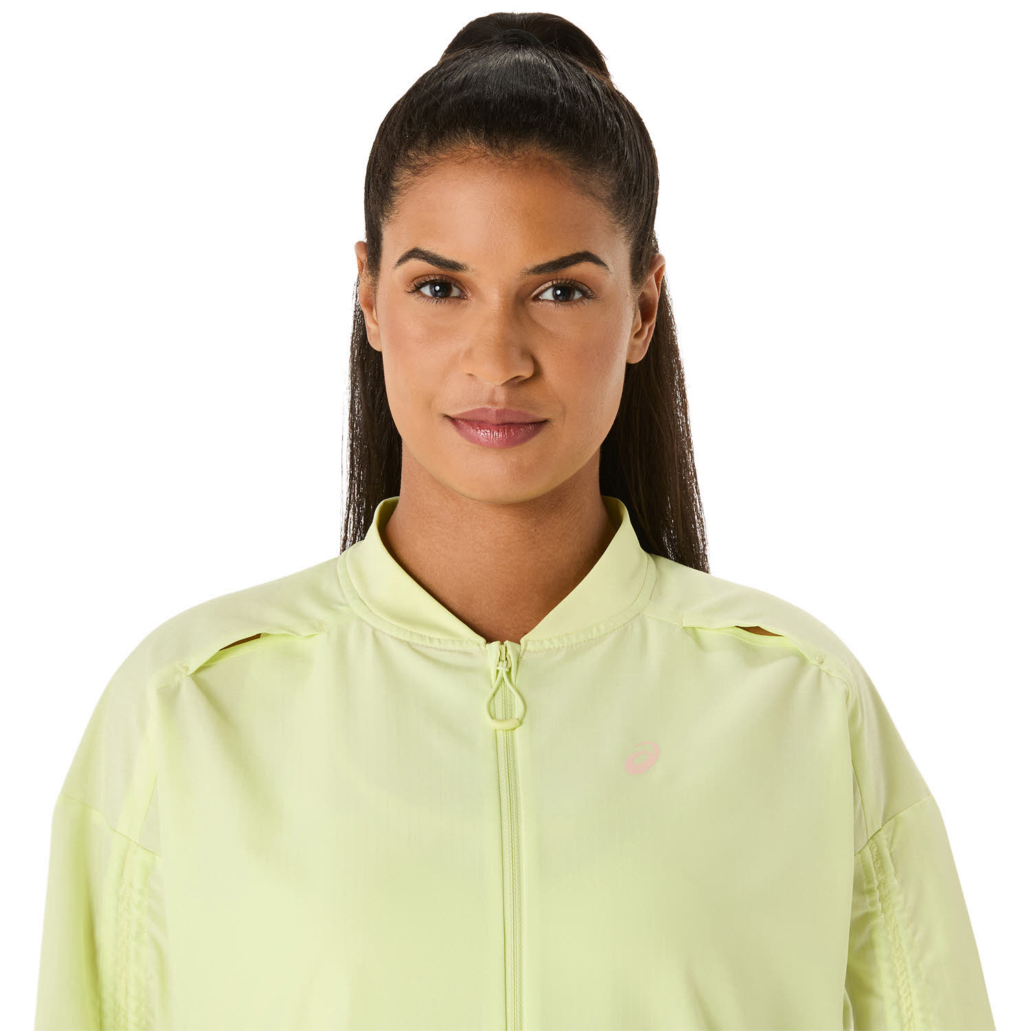 ASICS NAGINO RUN ADJUSTABLE JACKET Laufjacke Damen hellgrün gelb