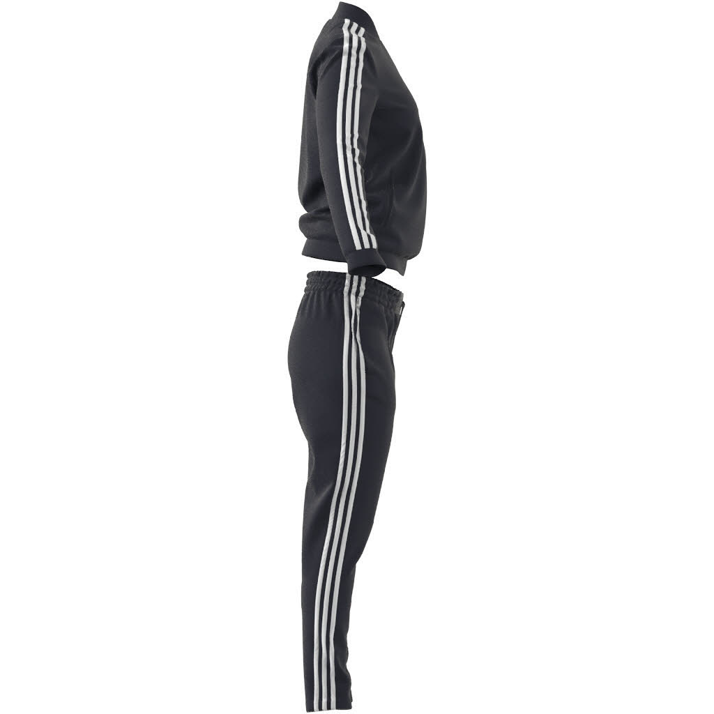 adidas 3 Streifen Damen Trainingsanzug Schwarz Weiß