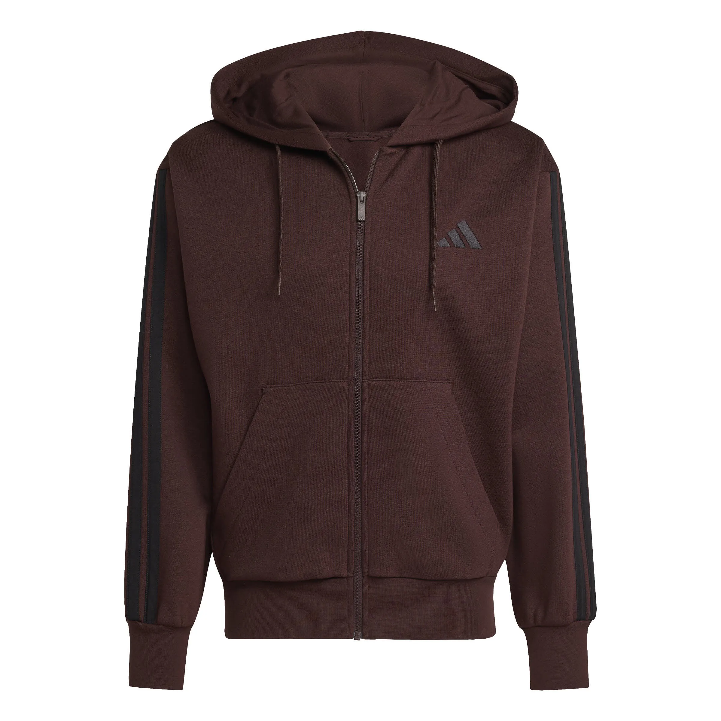 Adidas 3S FL FZ HD Herren Kaputzenjacke Sweatshirtjacke braun