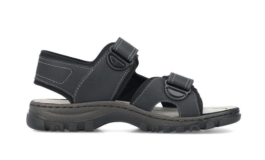 Rieker Herren Sandalen Trekkingsandalen schwarz