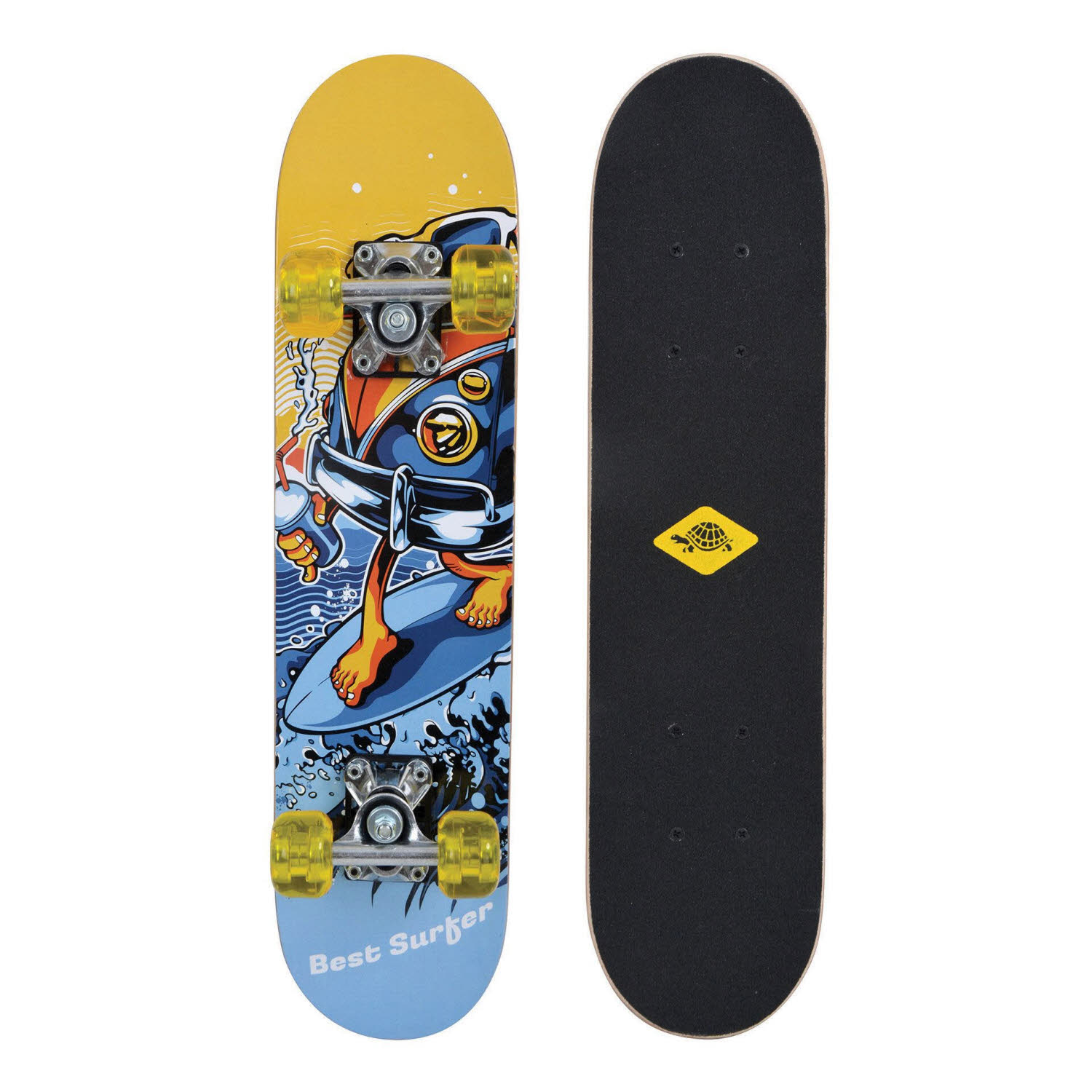 Schildkröt Junior Skateboard 24" Best Surfer Kinder Skateboard blau/gelb/schwarz