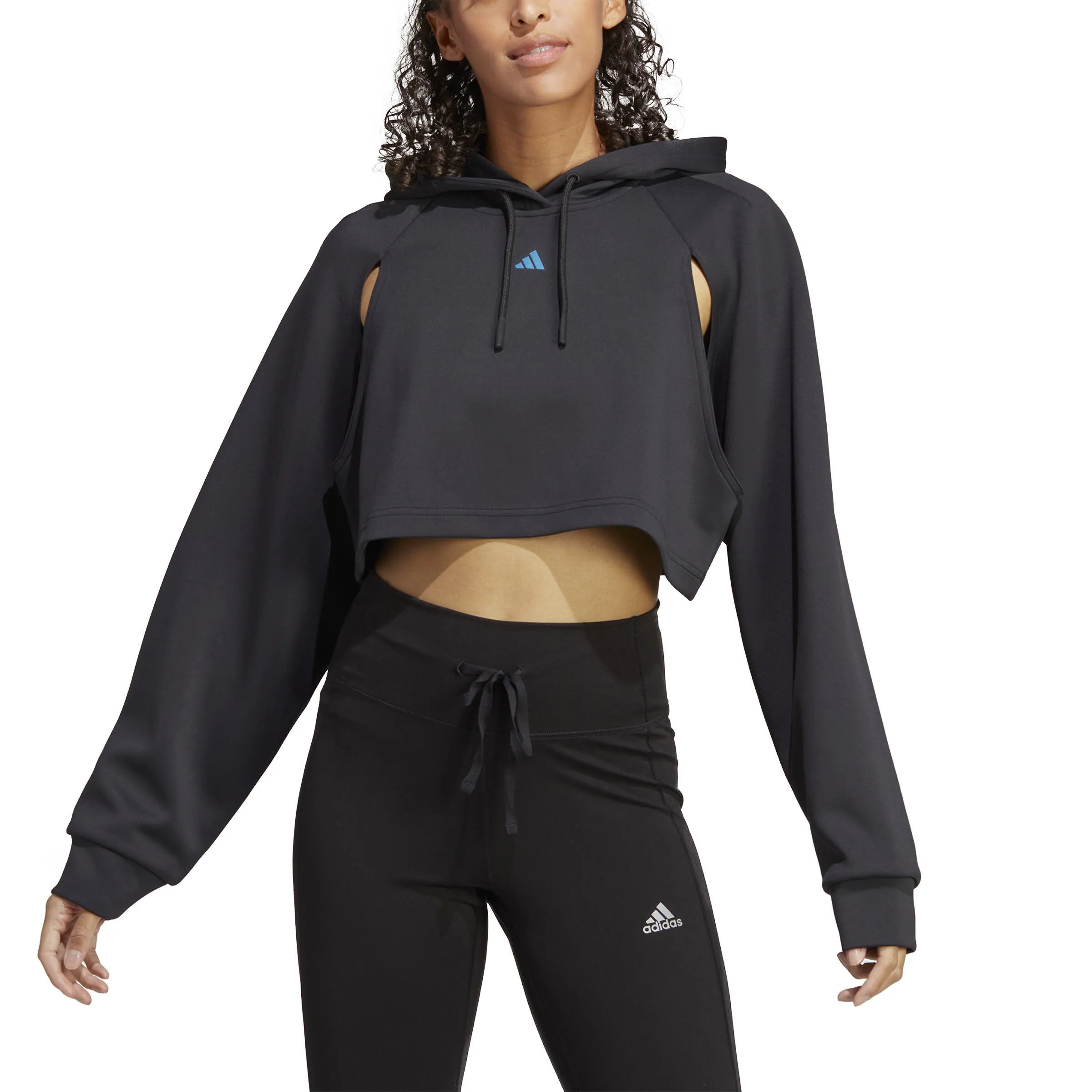 adidas HIIT AEROREADY Crop Damen Hoodie Schwarz