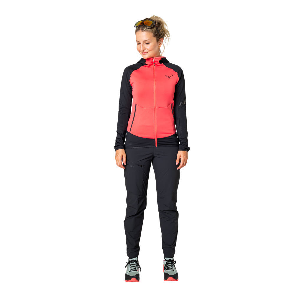Dynafit Transalper Light Polartec® Hoody Fleecejacke Damen rotpink schwarz