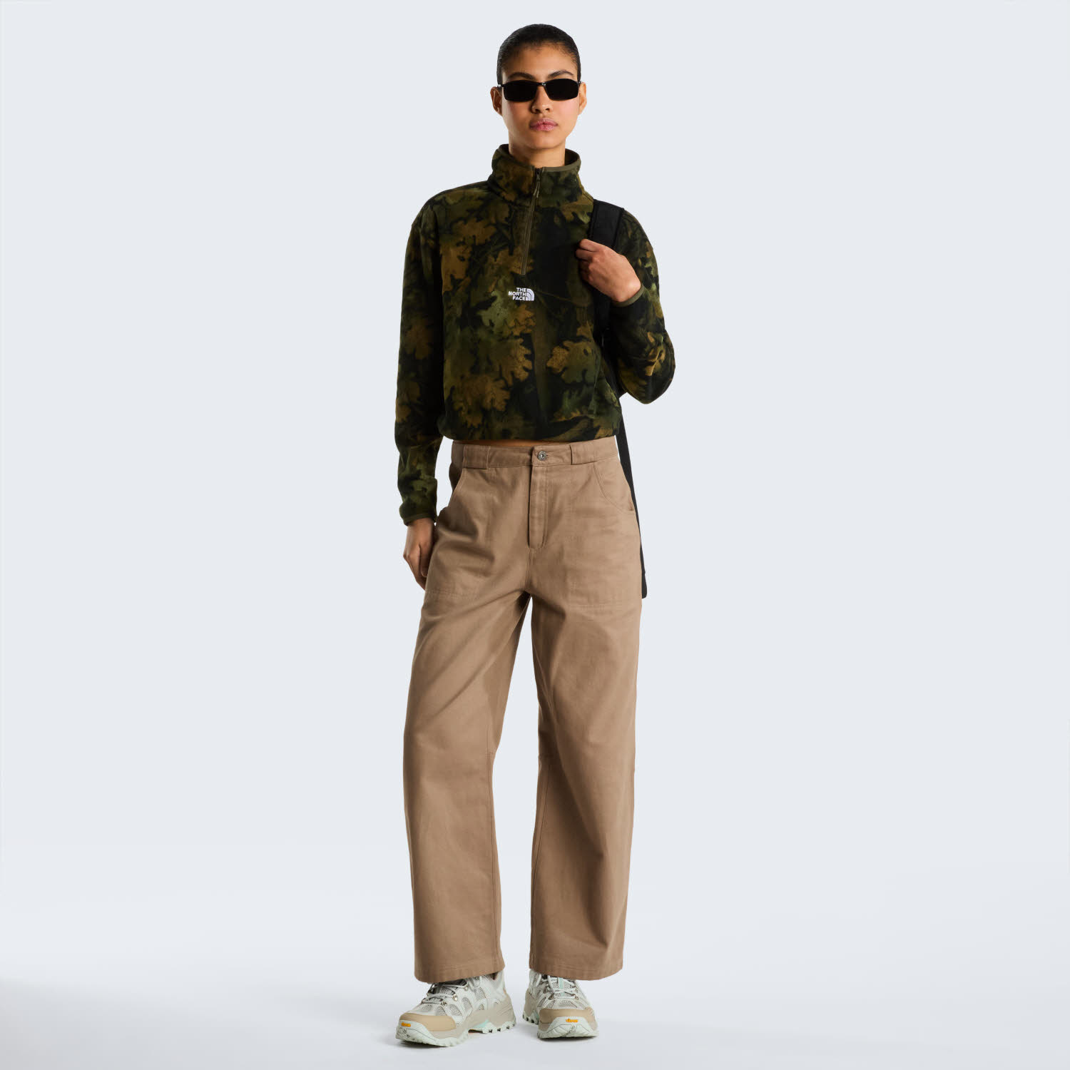 THE NORTH FACE DA NOVELTY LOGO GLACIER 1/4 ZIP - PRINT Fleecepulli Damen Woodland Green Yosem