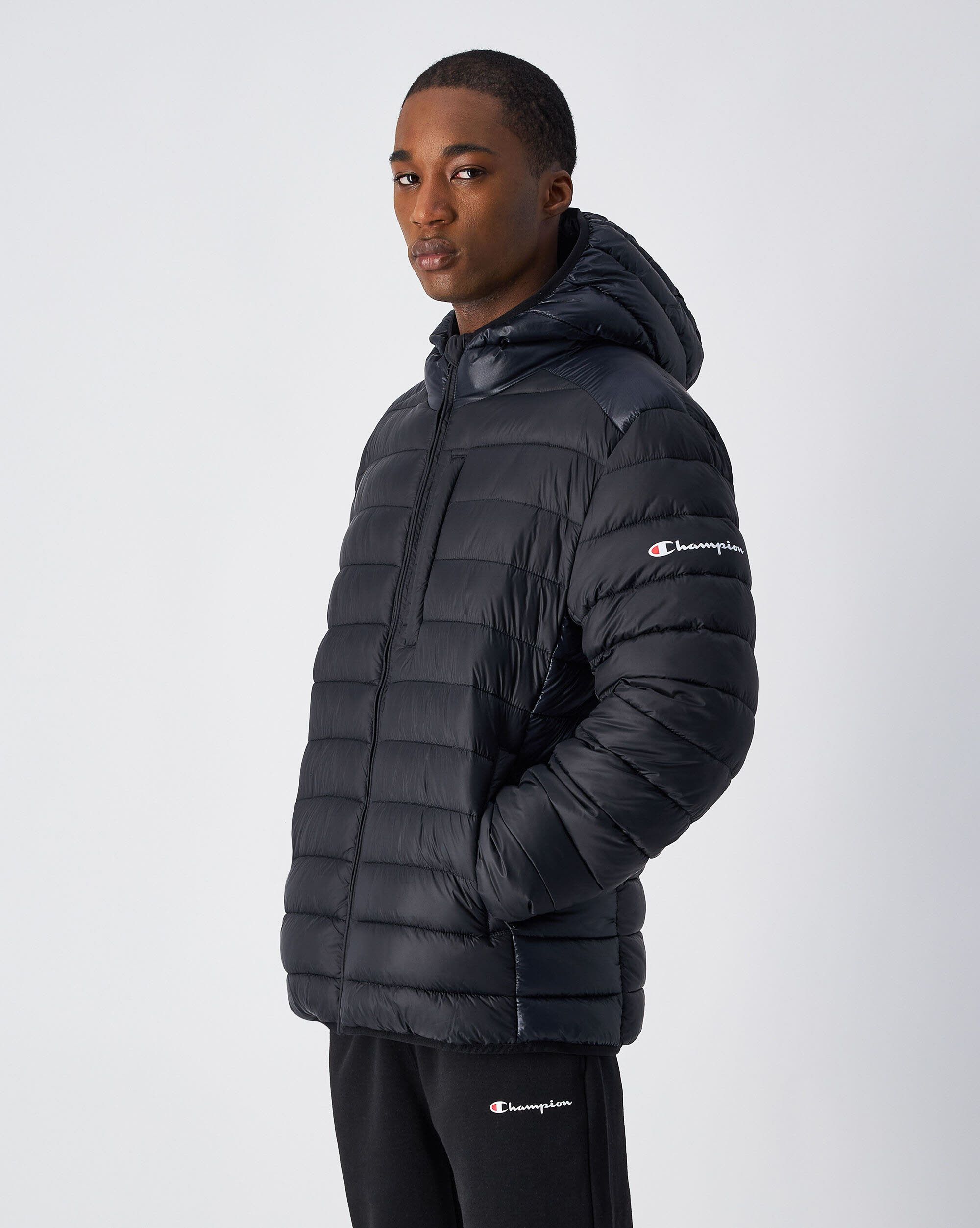 Champion Daunenjacke Kapuzenjacke Herren schwarz