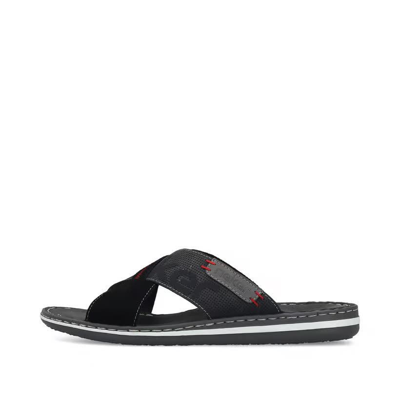 Rieker Herren Pantolette schwarz