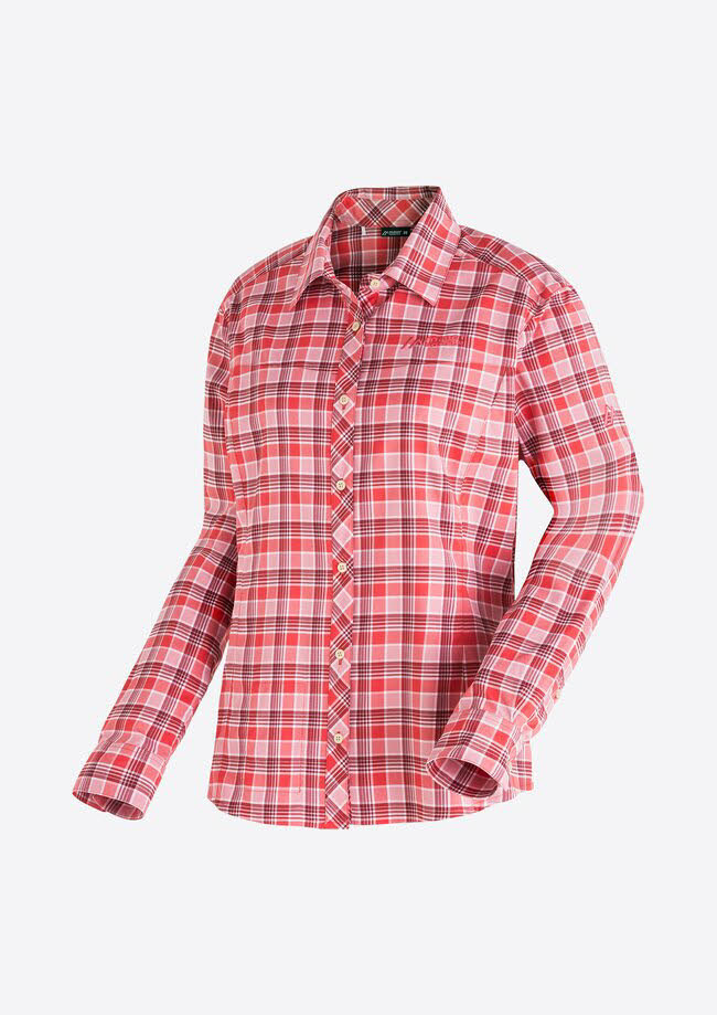 Maier Sports Kendra L/S Damen Bluse Wanderbluse Langarmbluse rot