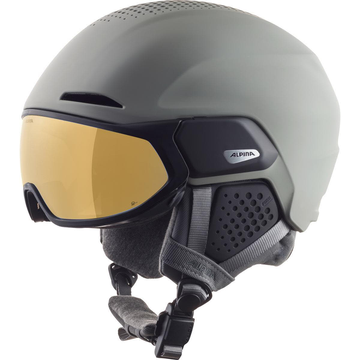 Alpina Alto Q-Lite Herren Skihelm Visir-Helm grau