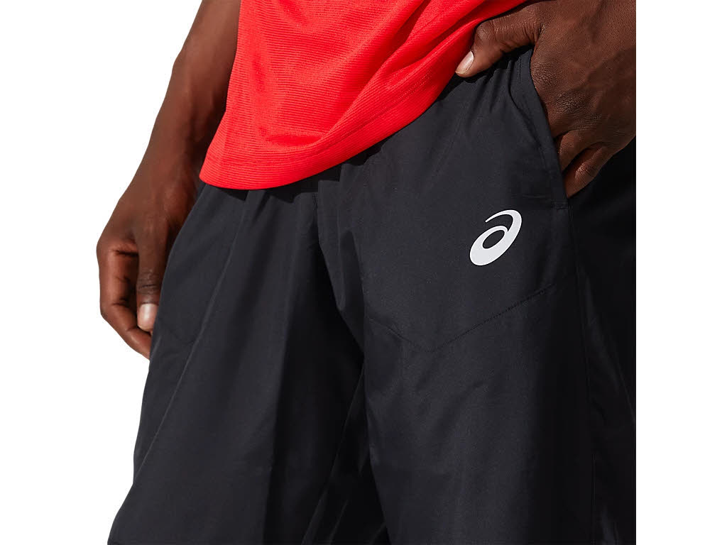 ASICS HE CORE WOVEN PANT Herren Laufhose lang Sport Freizeit schwarz NEU