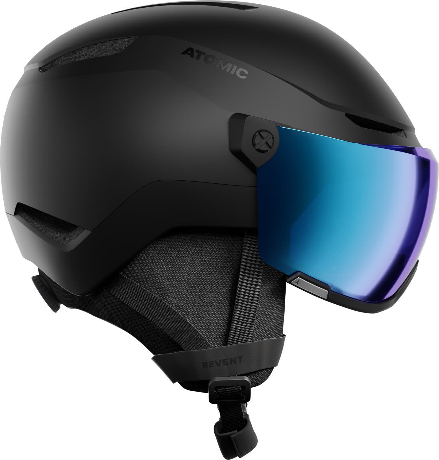 Atomic Revent Visor Stereo Herren Skihelm Snowboardhelm mit Visier schwarz