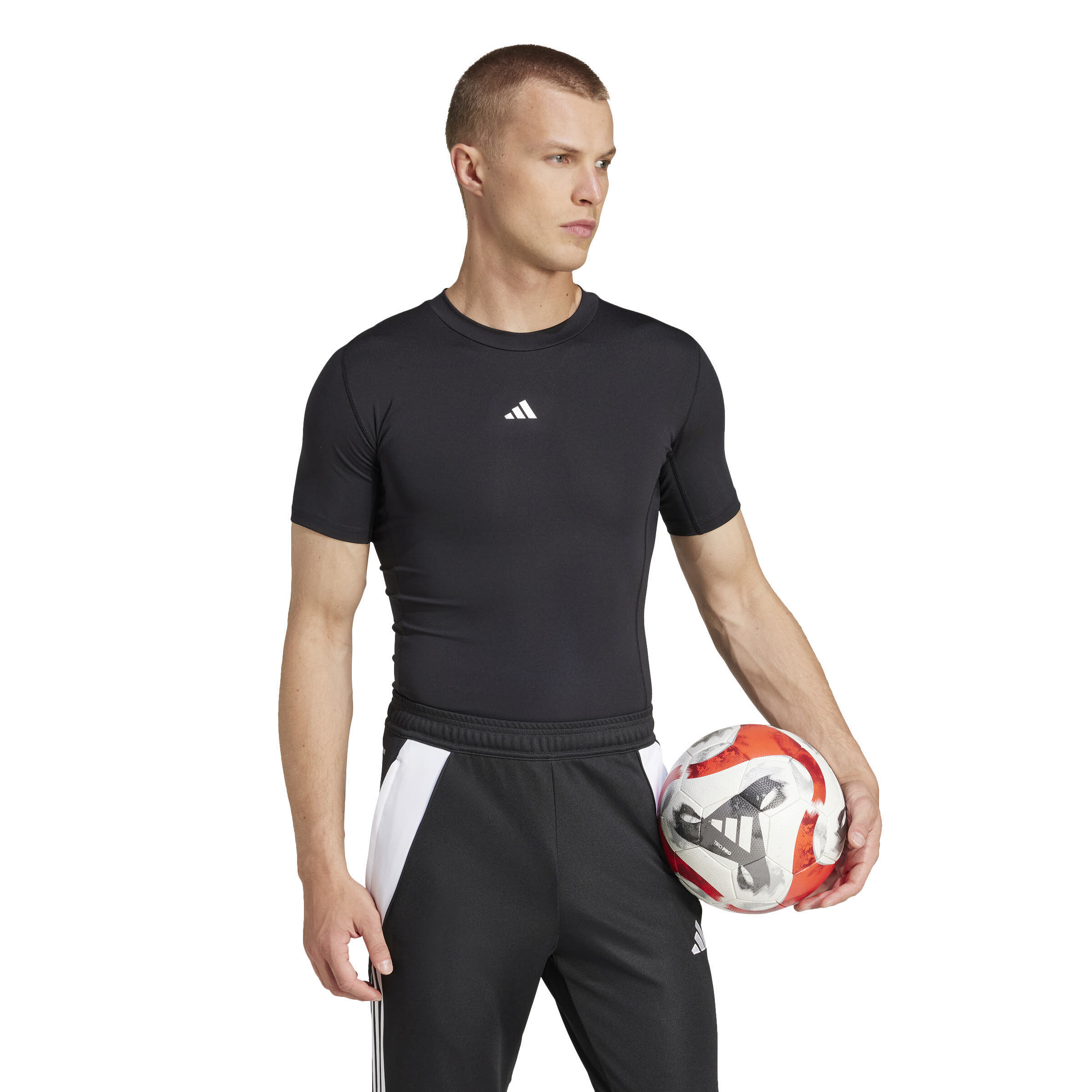 adidas TECHFIT Herren Fußballshirt schwarz