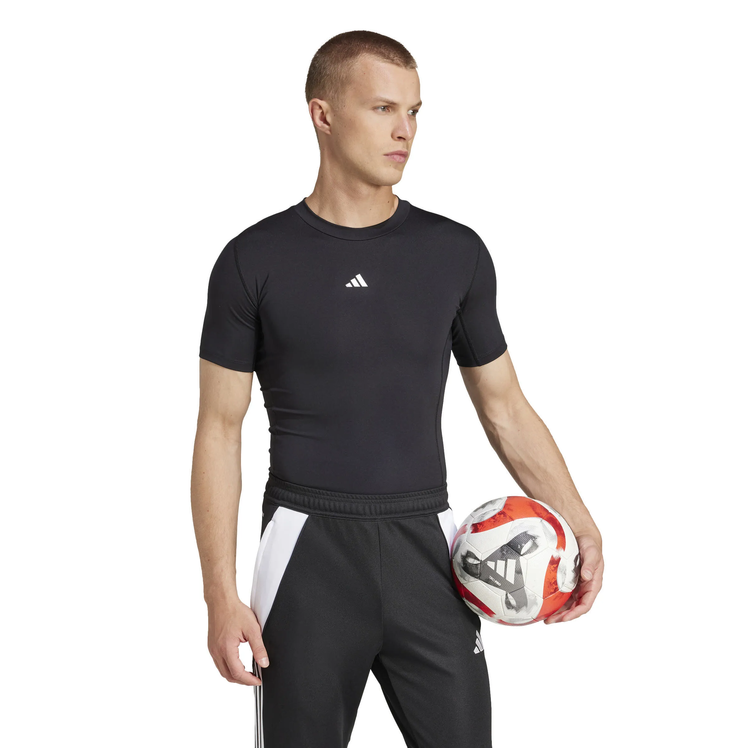 adidas TECHFIT Herren Fußballshirt schwarz
