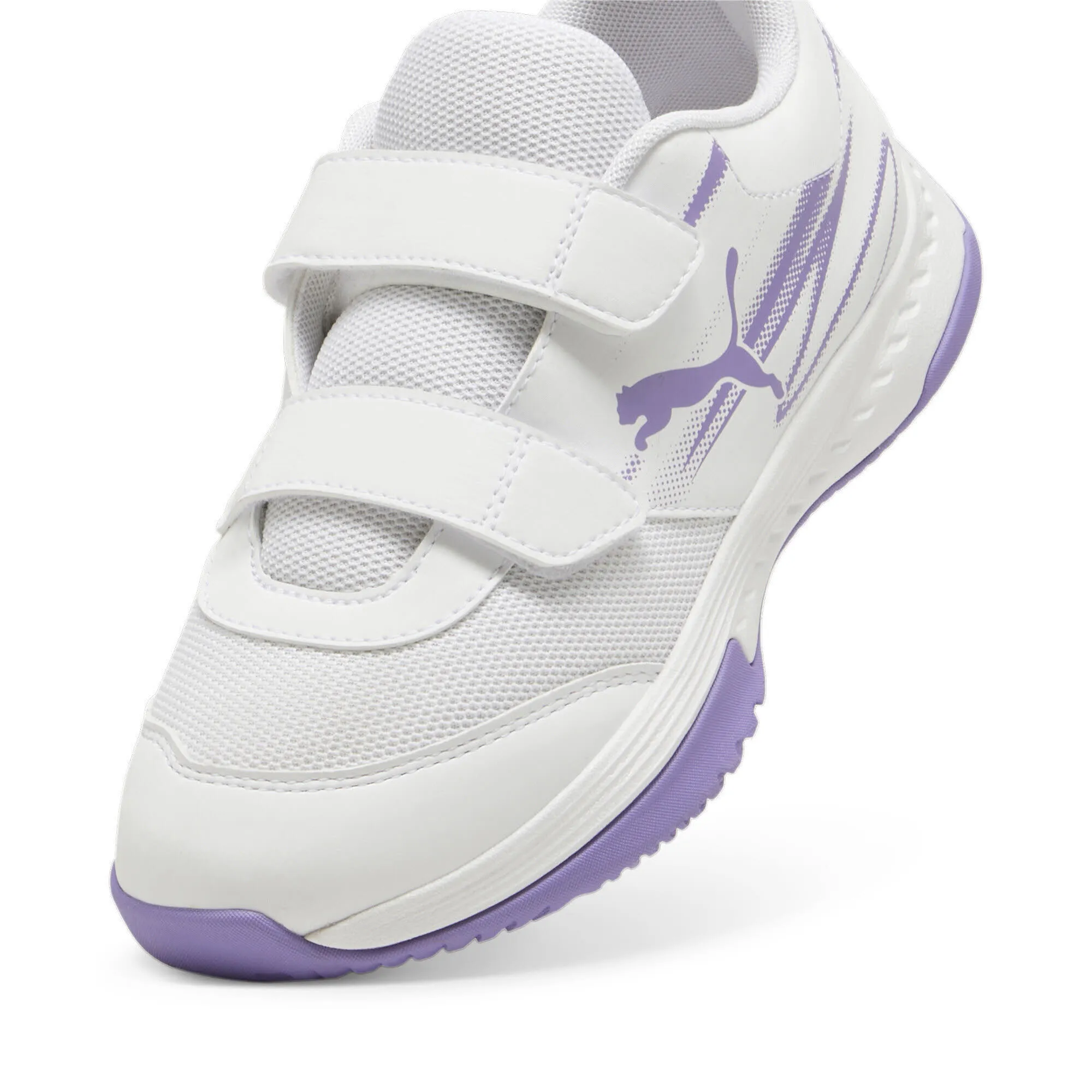 Puma Varion II V Jr Hallensportschuhe Teenager Mädchen weiß lila