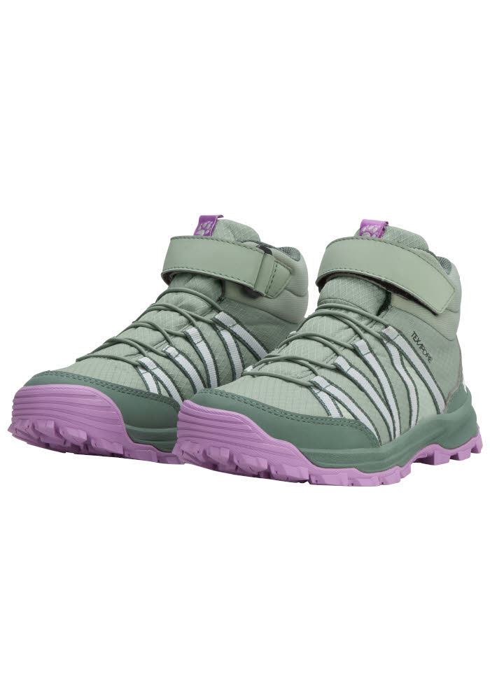 Jack Wolfskin WILD HIKE TEXAPORE MID VC Kinder Wanderschuhe Mid green zinnia