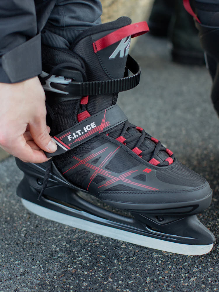 K2 Skate F.I.T. Herren Schlittschuhe Eislaufschuhe schwarz/rot
