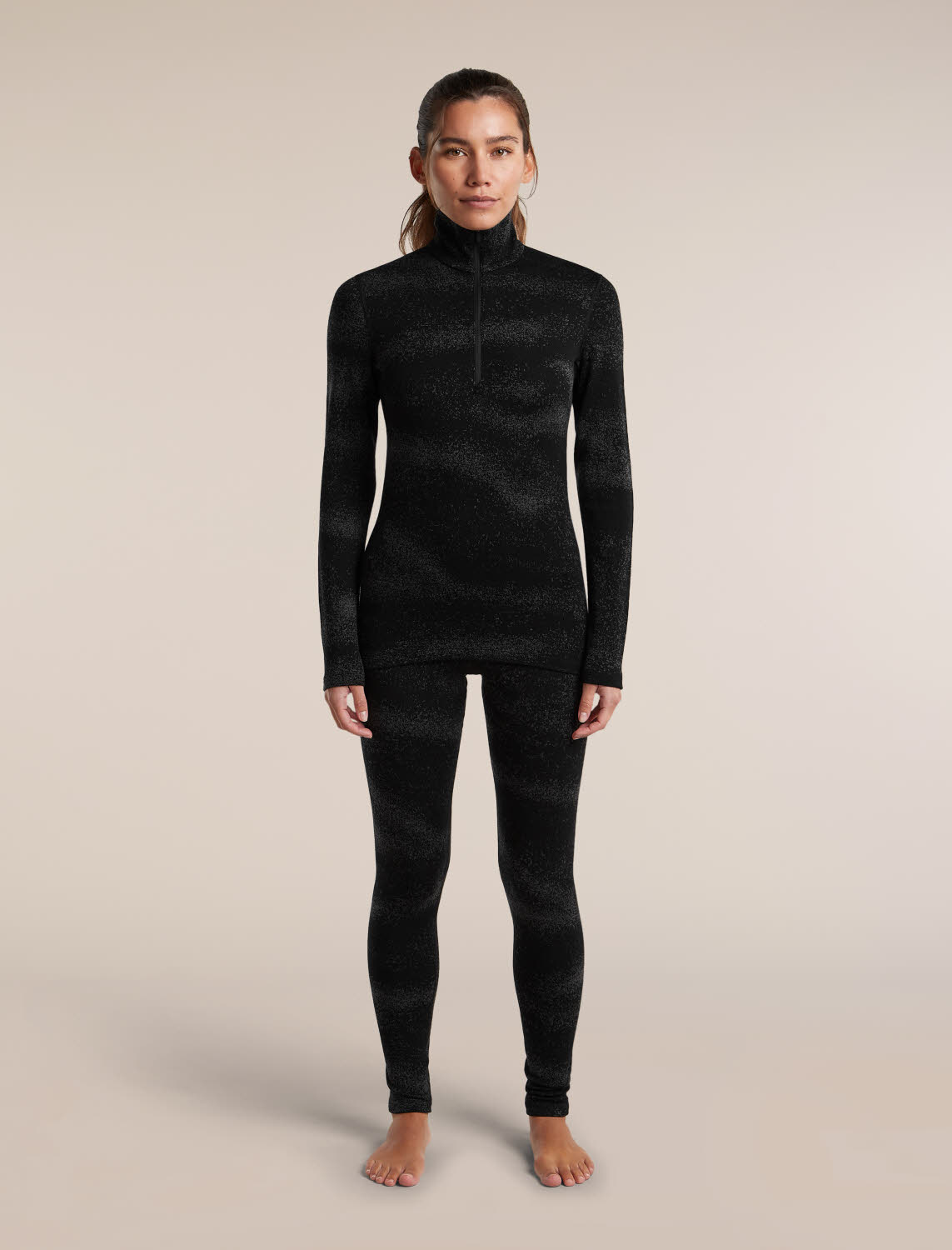 ICEBREAKER Women M 260 Tech Vertex LS HZ Chillwave Damen Skirolli schwarz