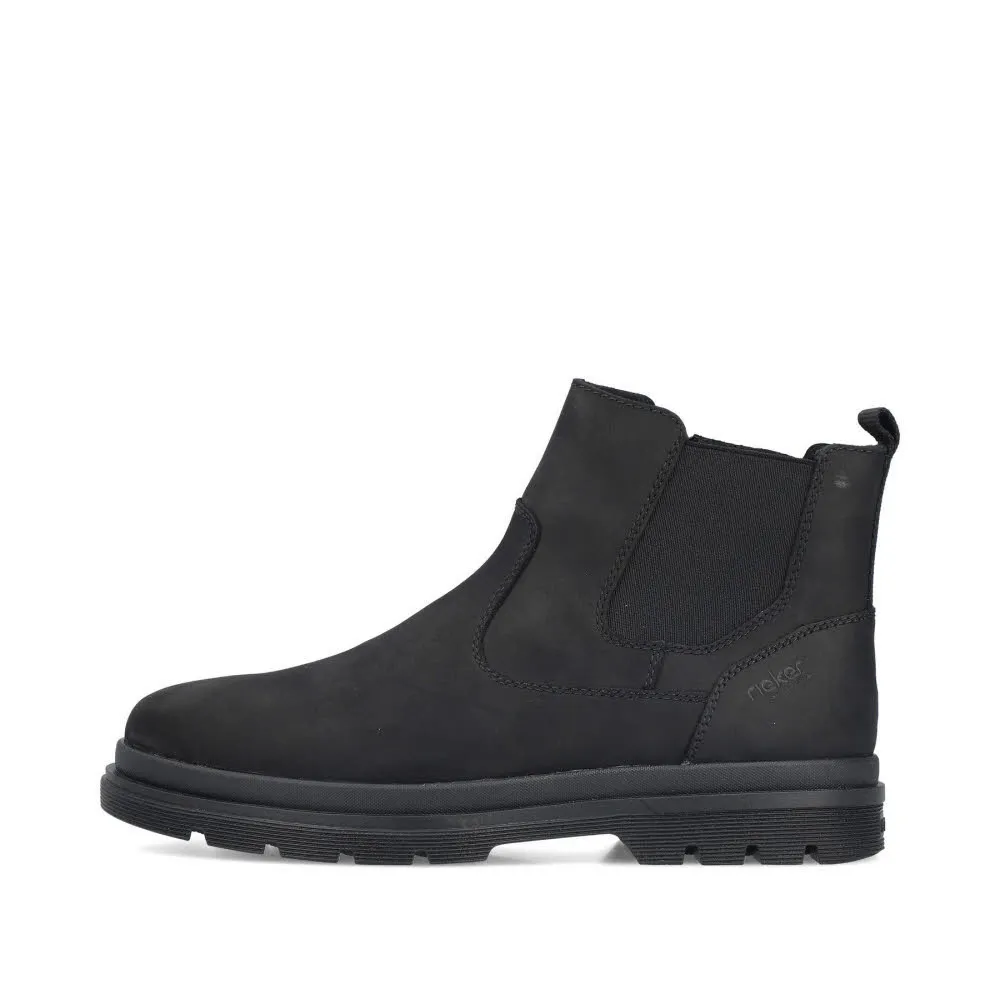 Rieker HWK Herren Stiefel Chelsea Boots Modestiefel schwarz
