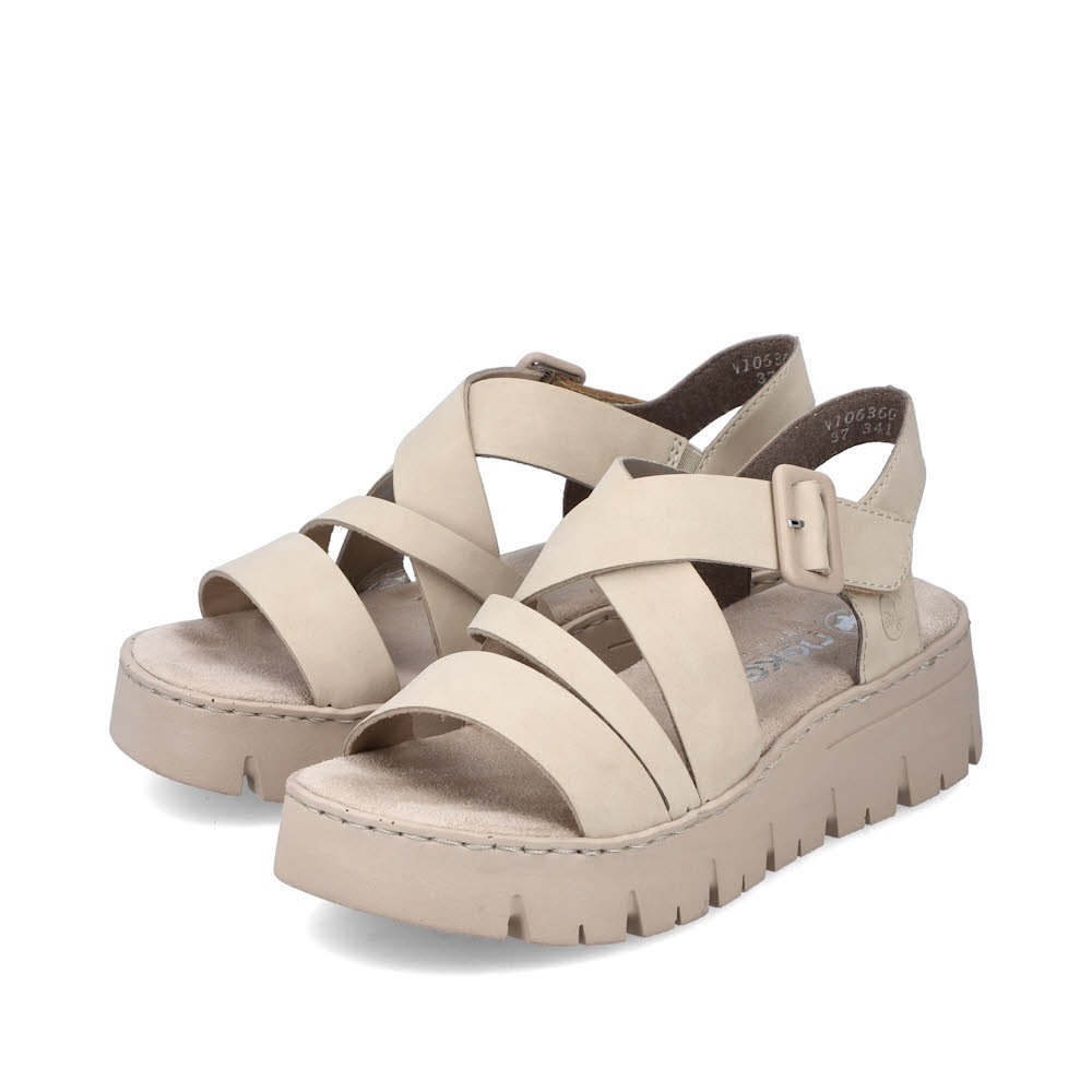 Rieker FSK Damen Sandalen Sandaletten beige