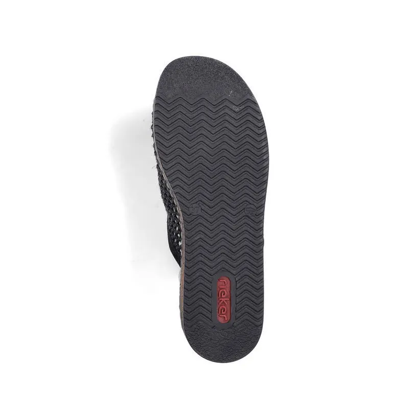Rieker FSK Damen Sandalen Pantoletten  schwarz