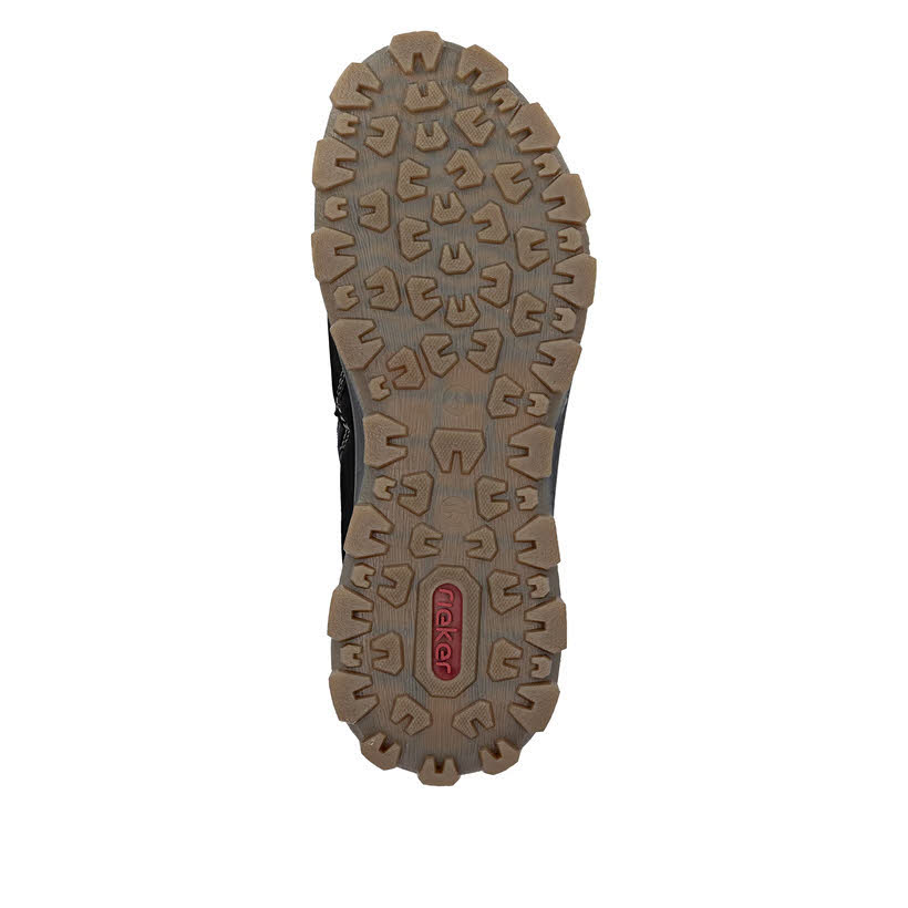 Rieker Herren Schnürstiefel Stiefelette schwarz-grau
