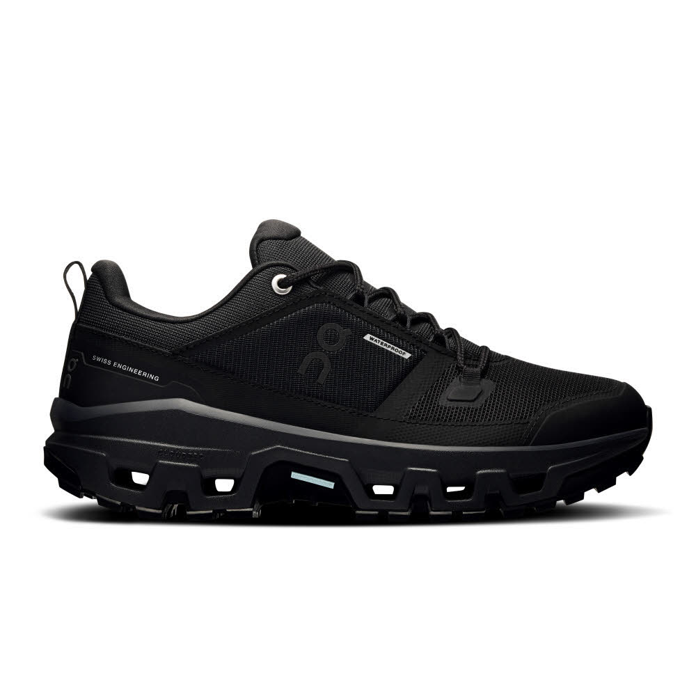 ON Cloudrock Low WP Trekkingschuhe Wanderschuhe Damen schwarz