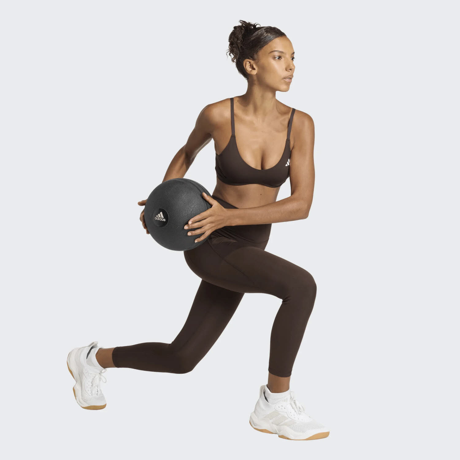 adidas Optime Essentials Workout Damen Leggings Sporthose braun